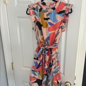 JODIFL Multicolor Abstract Ruffle Dress